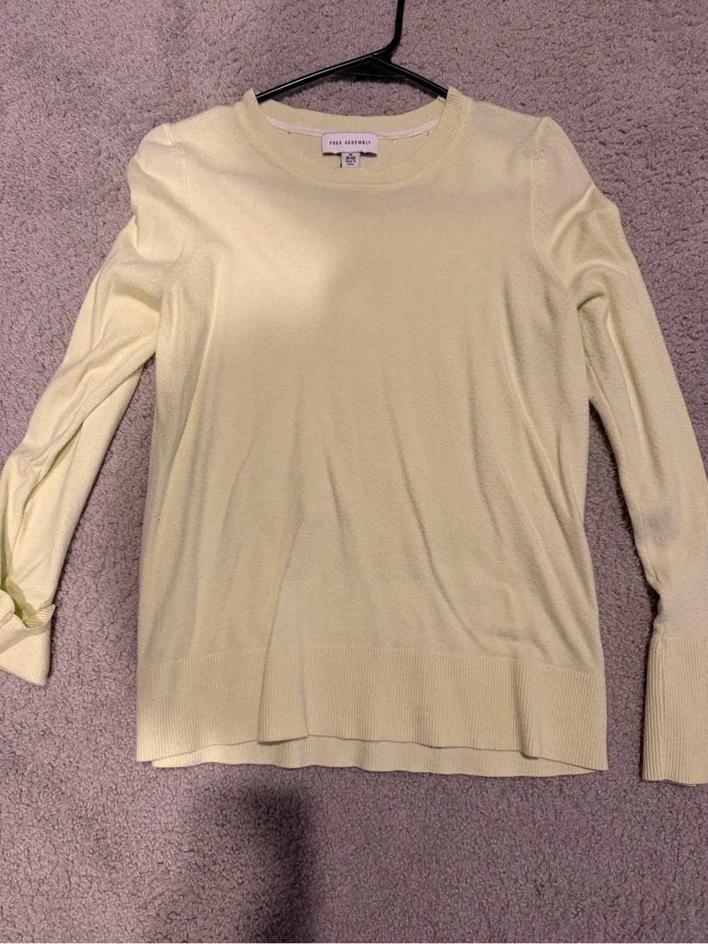 Free Assembly Light Yellow Green Crewneck Sweater
